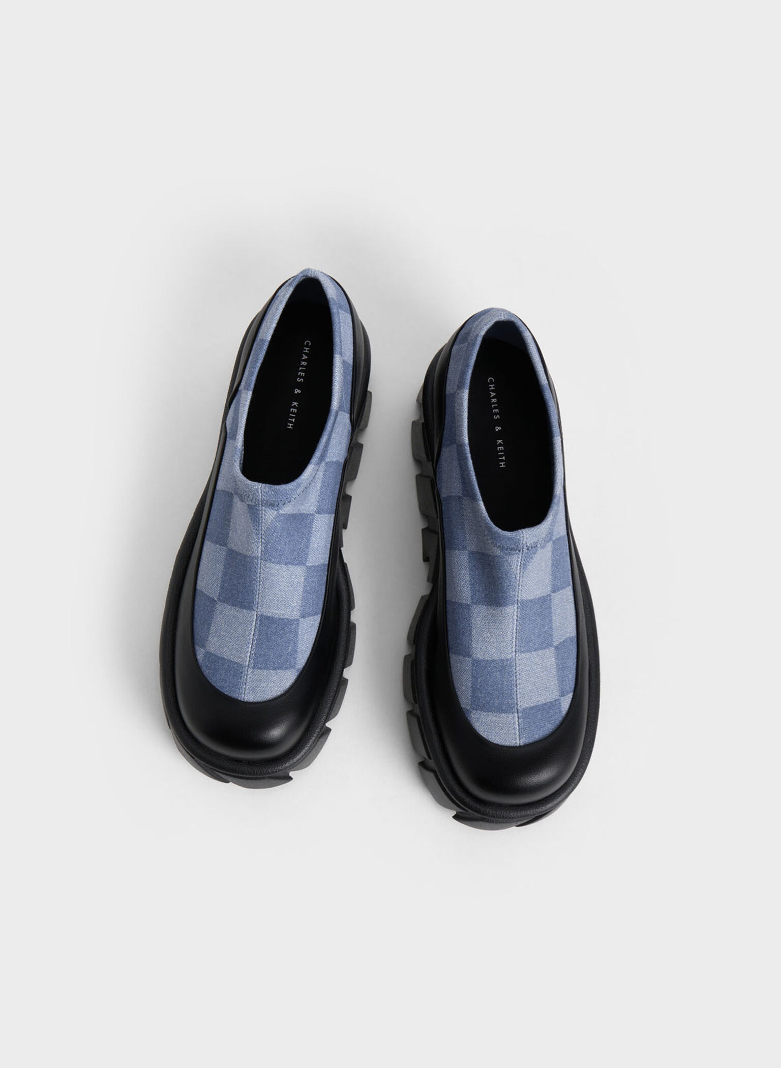 Aberdeen Checkered Denim Slip-On Sneakers, Multi, hi-res