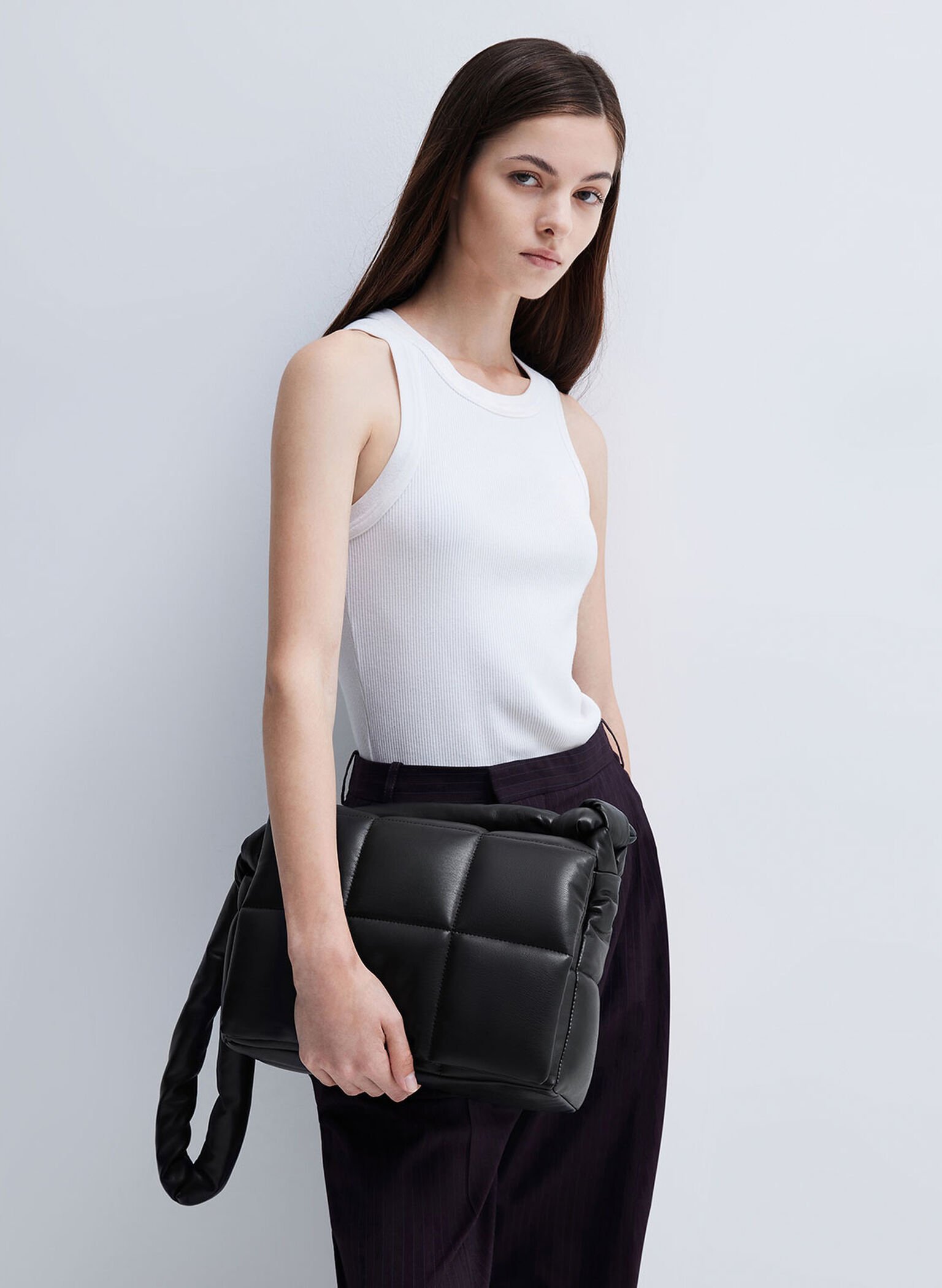Errya Quilted Puffy Crossbody Bag, Jet Black, hi-res