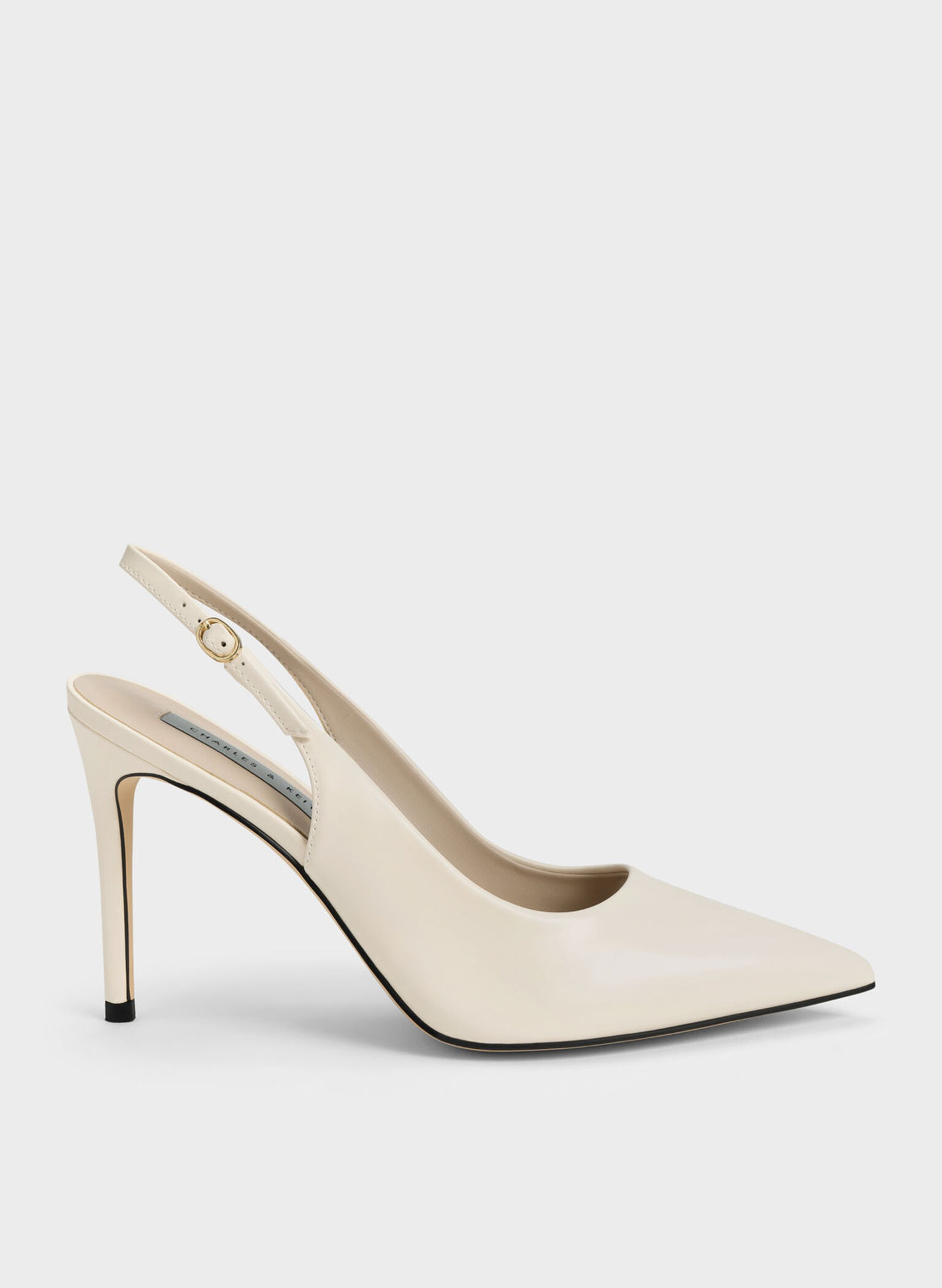 Stiletto Heel Slingback Pumps, Chalk, hi-res