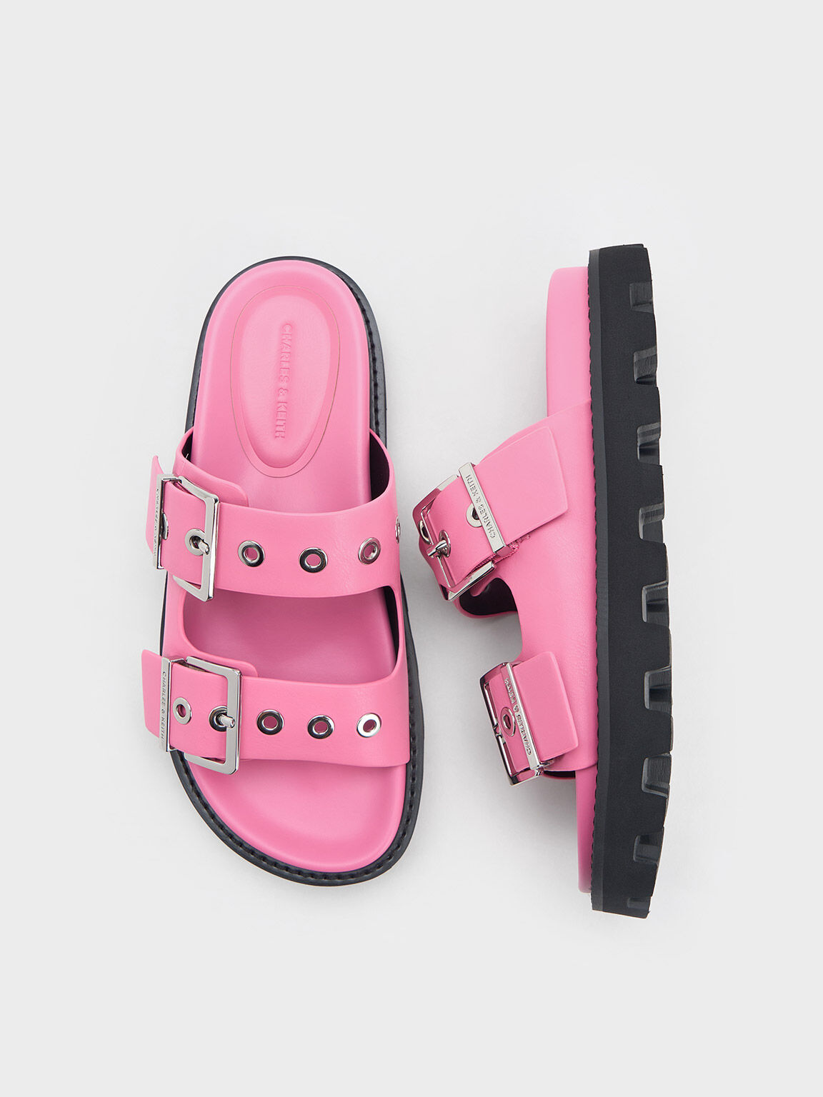 Two strap top pink slides