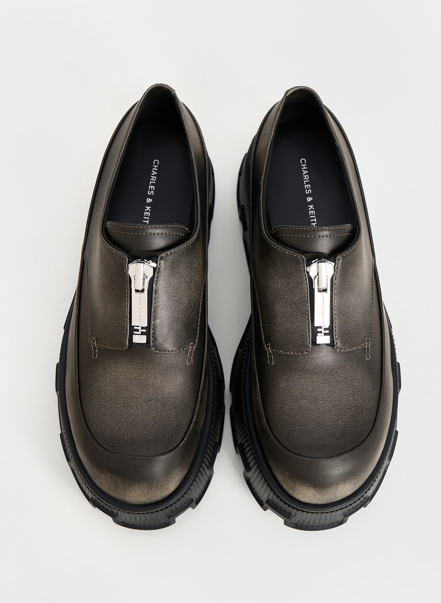 Zip-Up Platform Loafers, Multi, hi-res