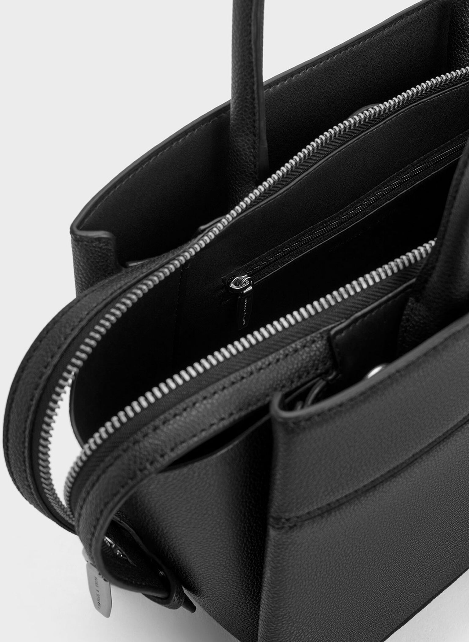 Anwen Trapeze Top Handle Bag, Noir, hi-res