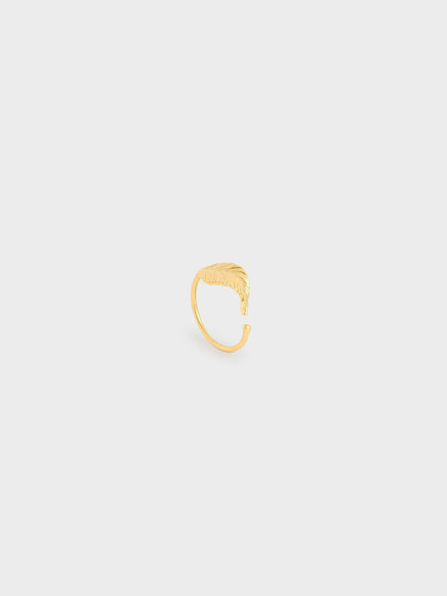 Leaf Band Ring, Brush Gold, hi-res