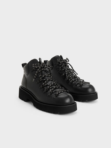 Indra Lace-Up Ankle Boots, Black, hi-res