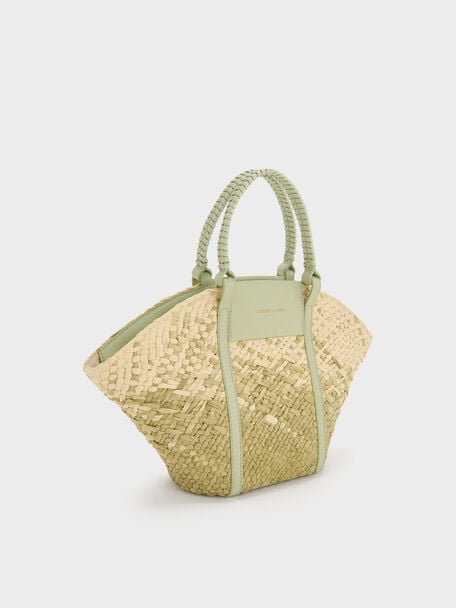 Shalia Raffia Basket Bag, Matcha Green, hi-res