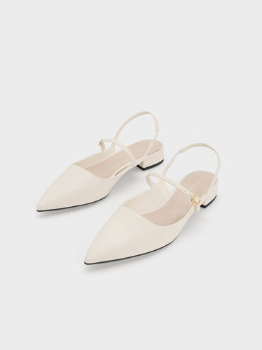 Roxane Slingback Mary Jane Flats, Chalk, hi-res