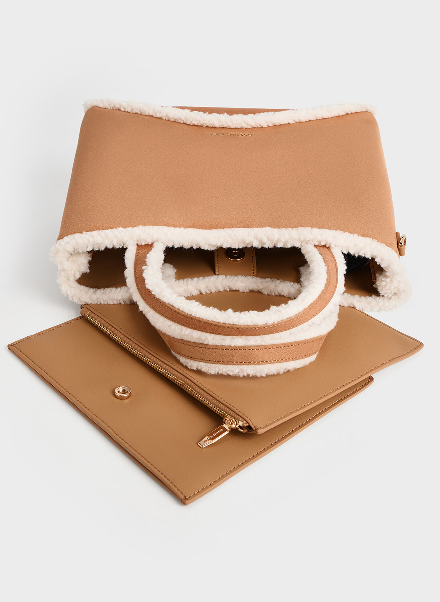 Sybill Faux Suede Fur-Trim Tote Bag, Multi, hi-res