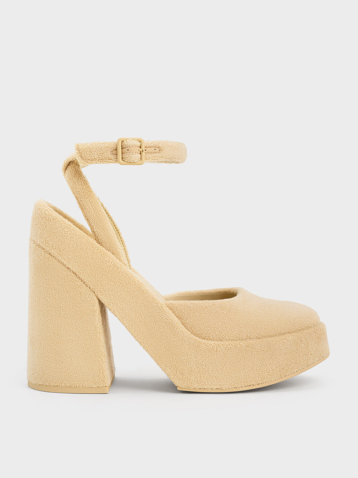 Beige Loey Ankle Strap Platform Pumps CHARLES KEITH UK