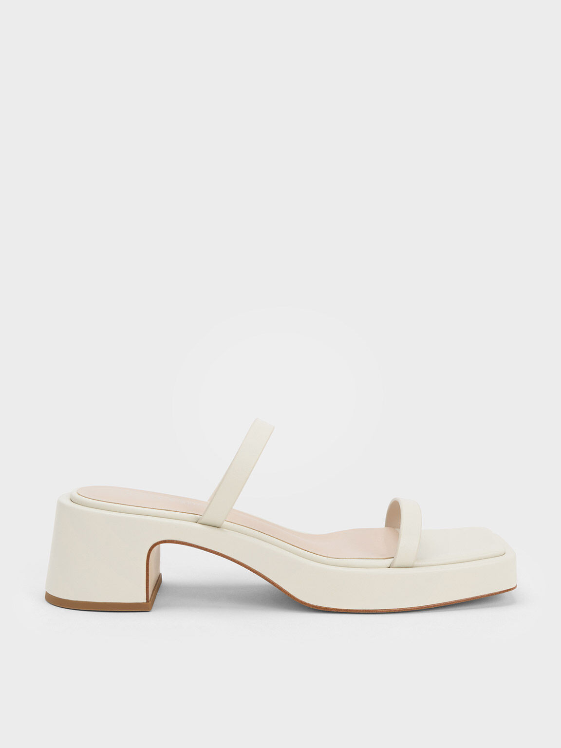 Chalk Square Toe Platform Sandals CHARLES KEITH UK