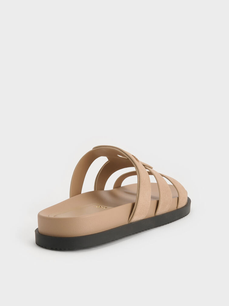 Joan Suede Flatform Sandals, Beige, hi-res