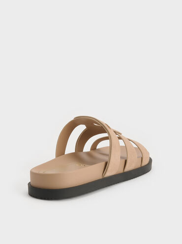 Joan Suede Flatform Sandals, Beige, hi-res