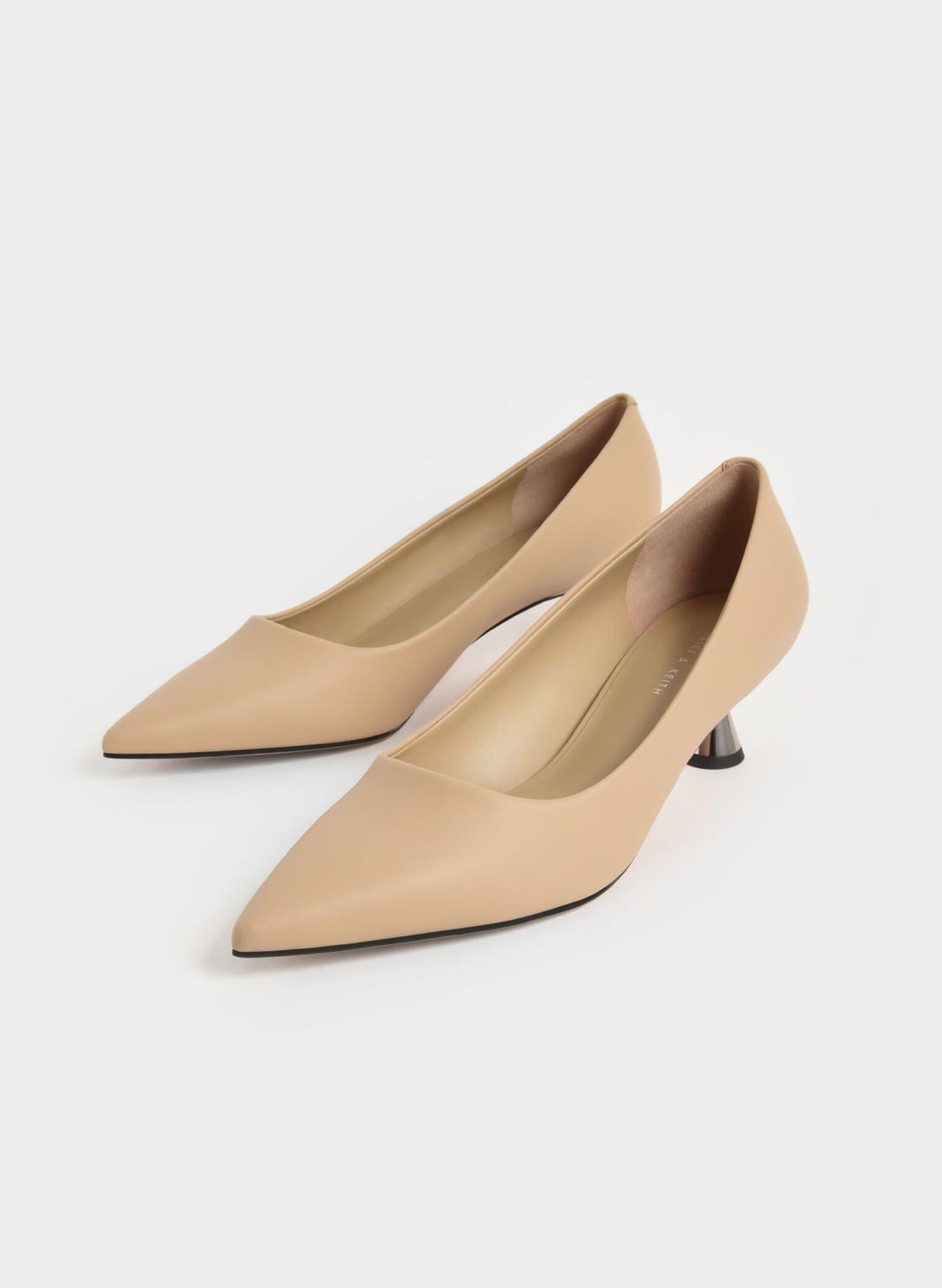 Spool Heel Pumps, Beige, hi-res