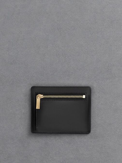 Carli Leather Multi-Slot Card Holder, Black, hi-res