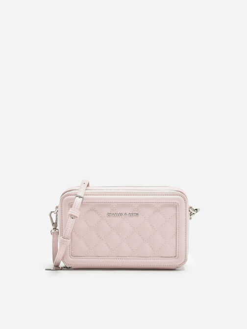 Charles & Keith Women's Nezu Quilted Boxy Bag