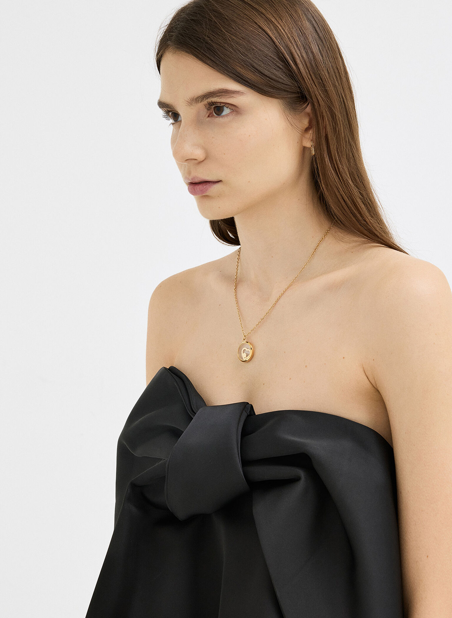 Malorie Crystal Heart Necklace, Gold, hi-res