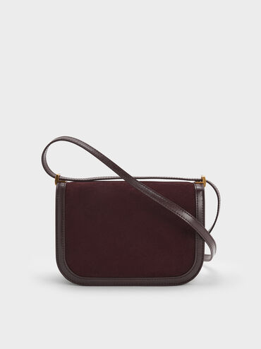 Charlot Recycled Suede Bag, Espresso Brown, hi-res