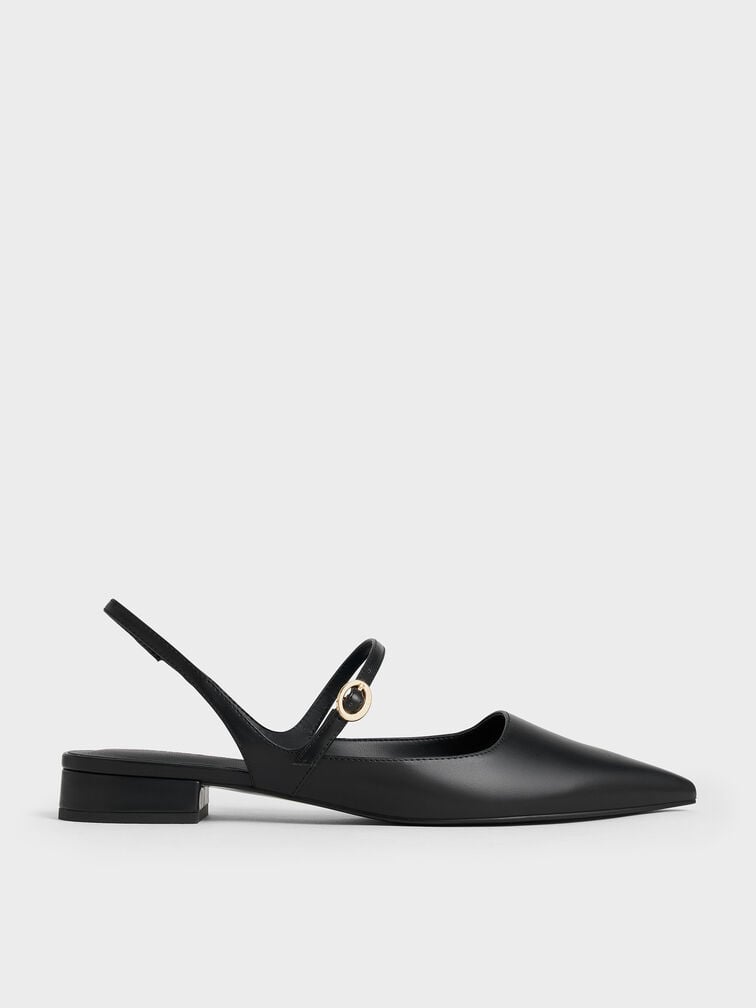 Roxane Slingback Mary Jane Flats, Black, hi-res
