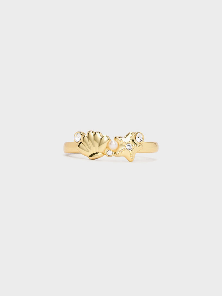 Oceana Crystal Ring, Gold, hi-res