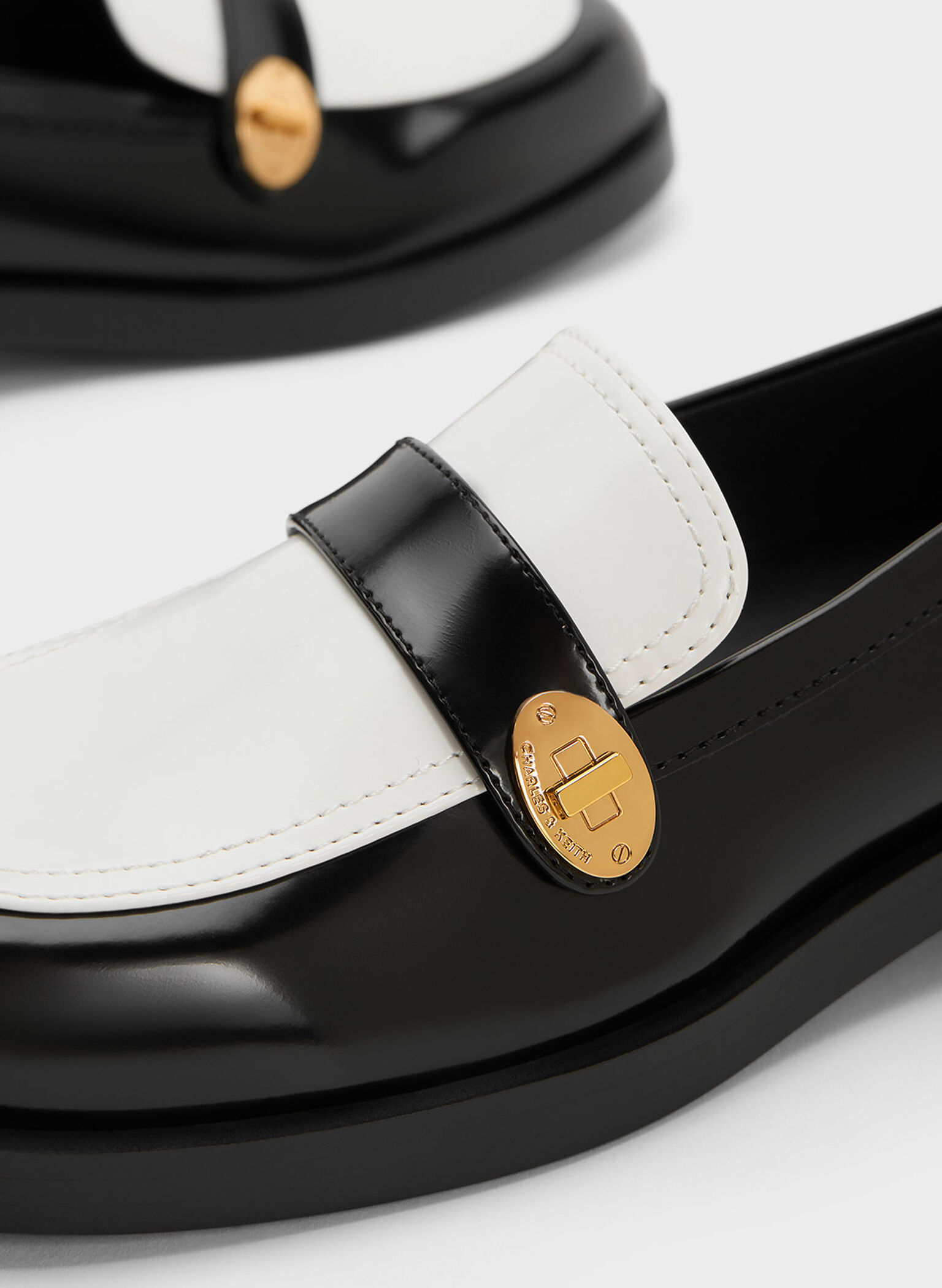 Hettie Two-Tone Metallic-Buckle Strap Loafers, Multi, hi-res