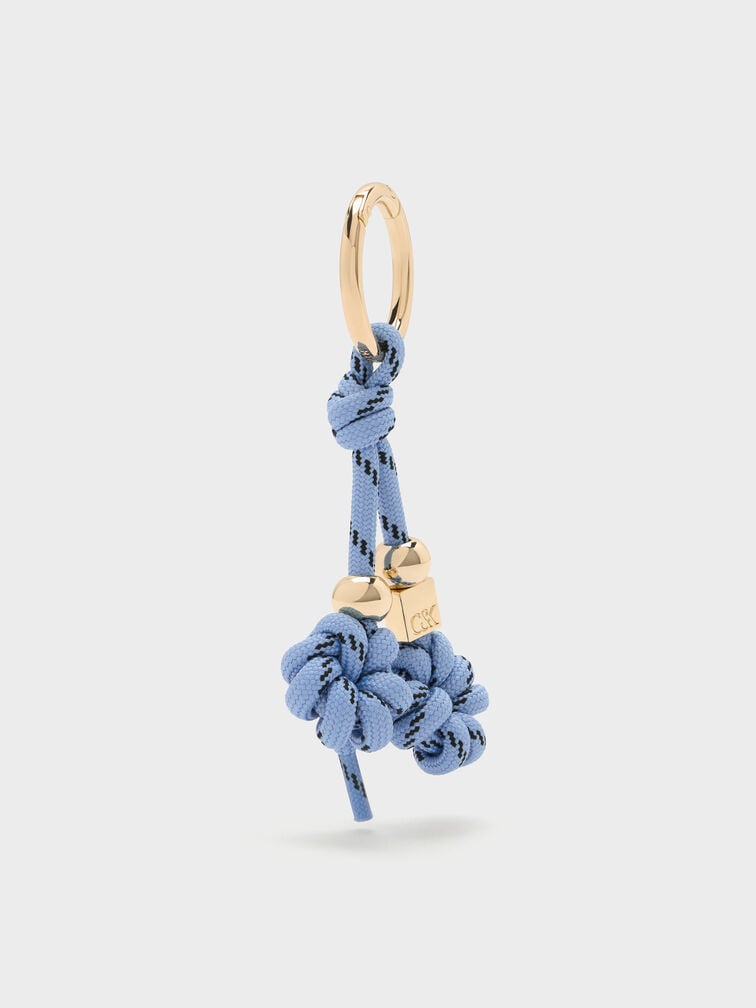 Knotted-Flower Charm, Blue, hi-res