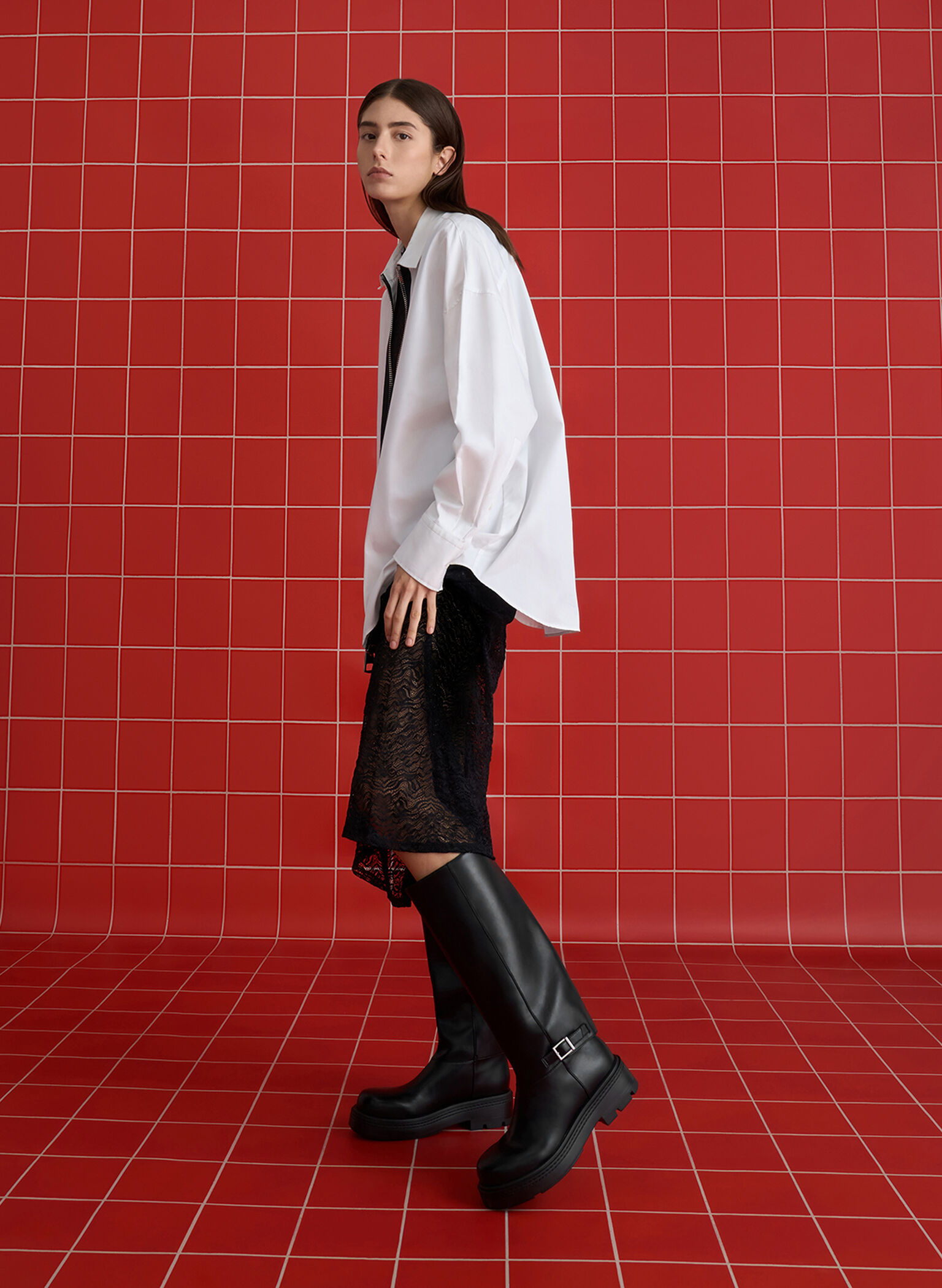 Davis Buckled Fold-Over Boots, Black, hi-res