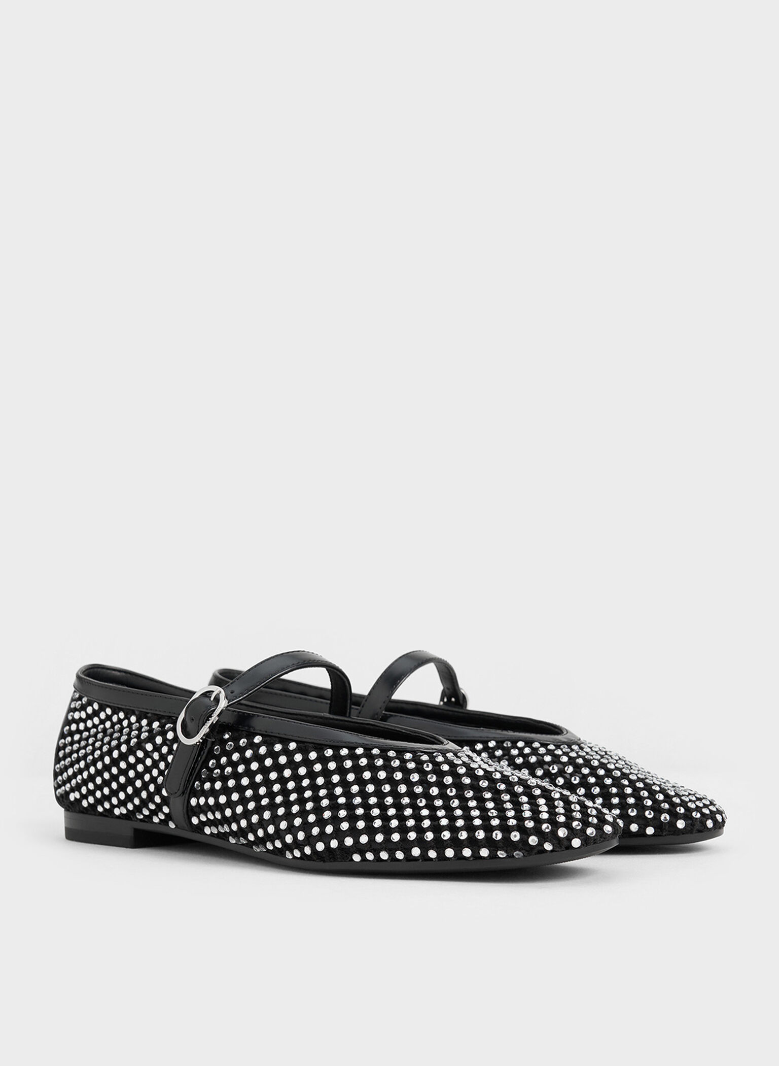 Maggie Mesh Crystal-Embellished Mary Janes, Black, hi-res