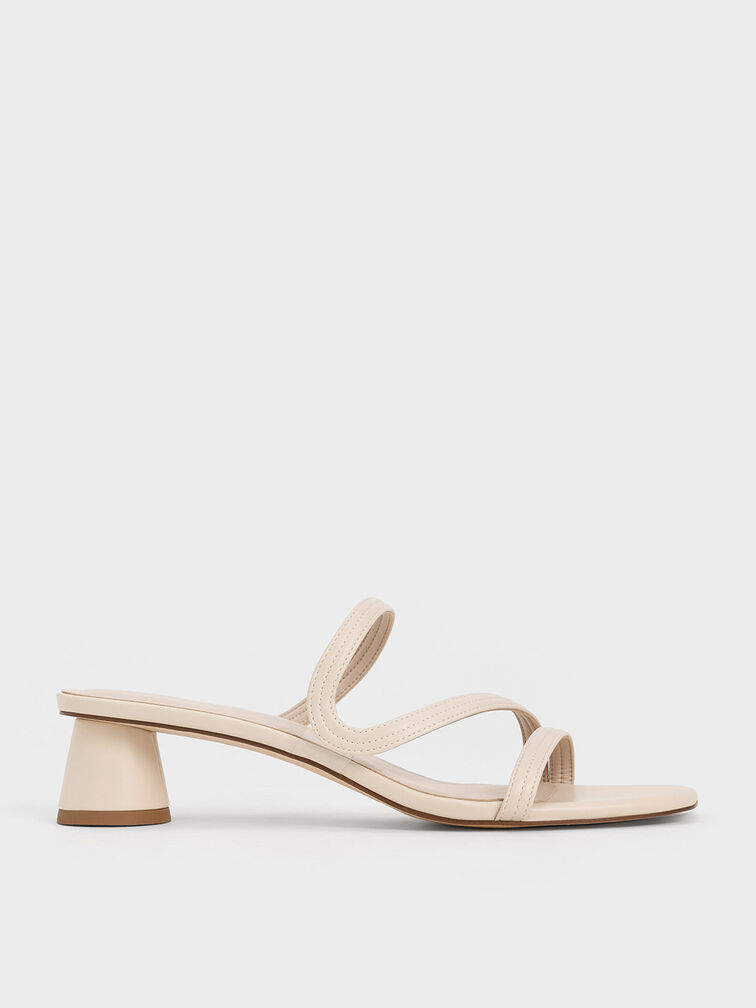 Arden Wavy Strap Mules, Chalk, hi-res