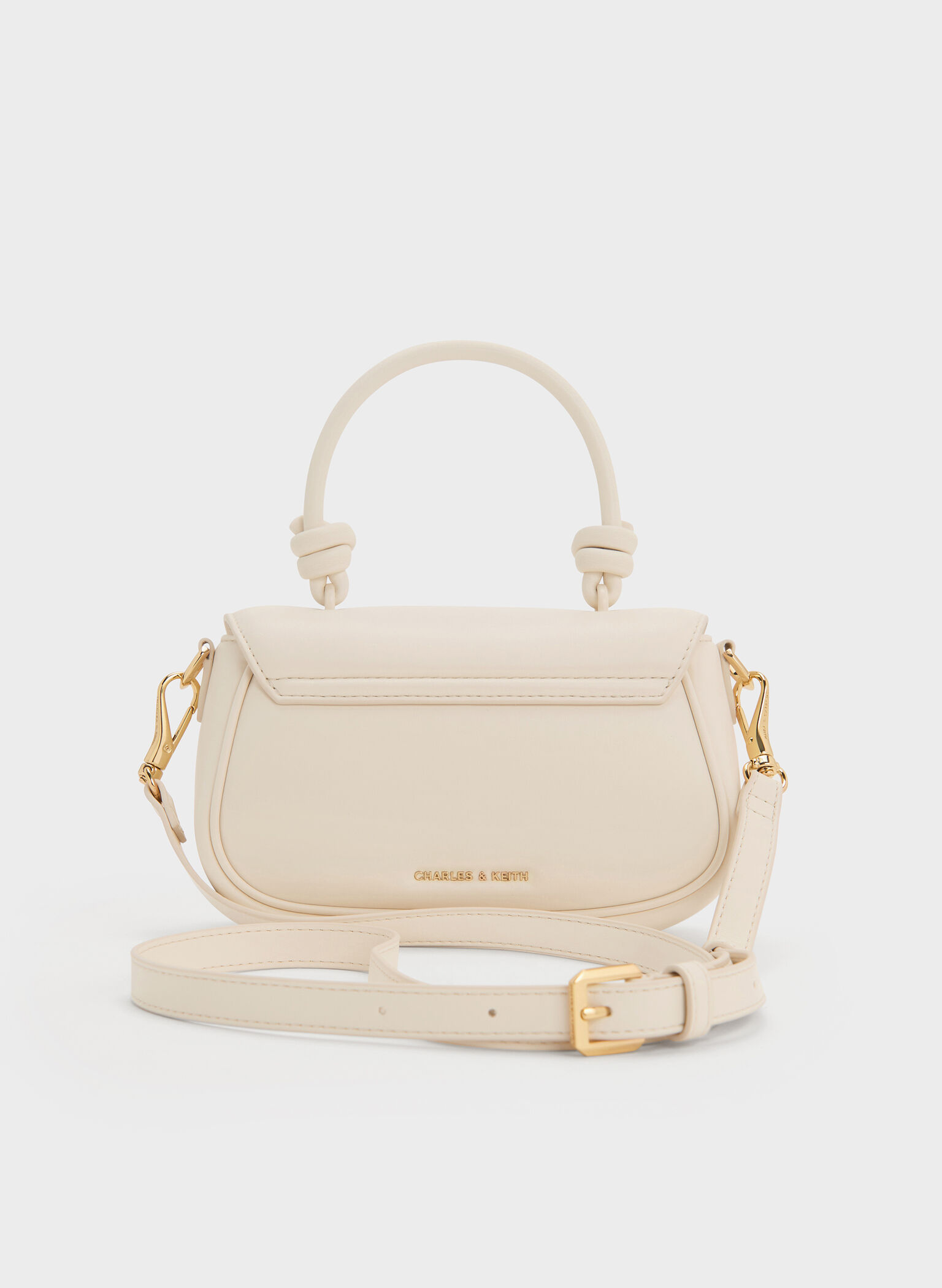 Sammie Knotted-Handle Front-Flap Bag, Cream, hi-res