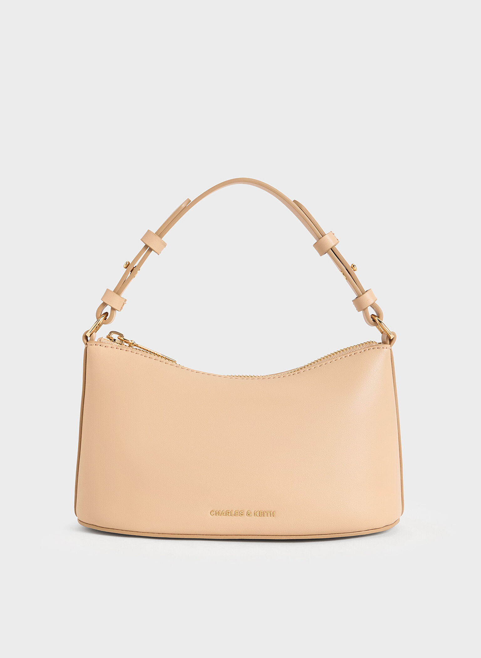 Robyn Elongated Chain-Handle Bag, Beige, hi-res