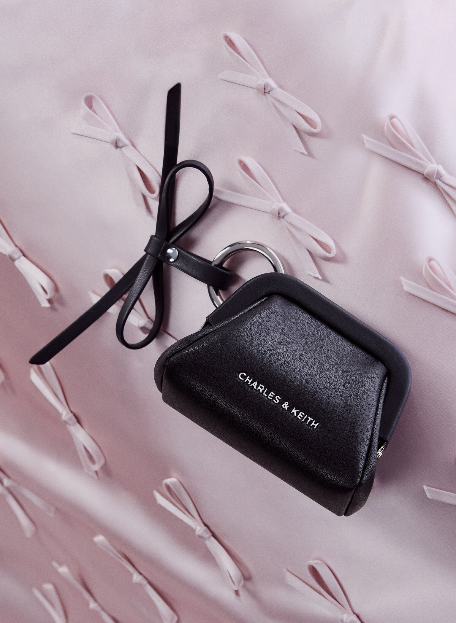 Bow Micro Bag Charm, Noir, hi-res