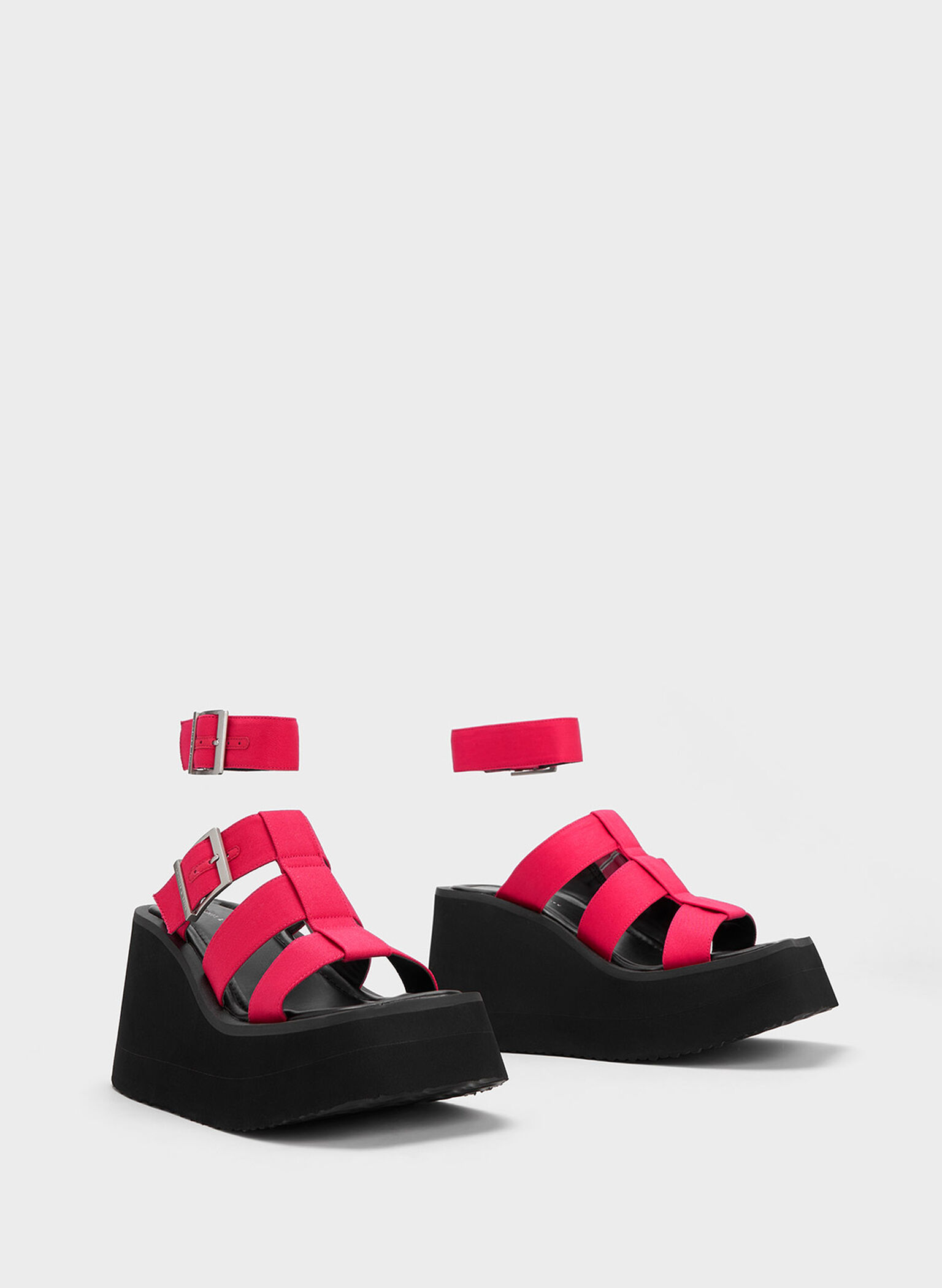 IIsa Flatform Gladiator Sandals, Fuchsia, hi-res