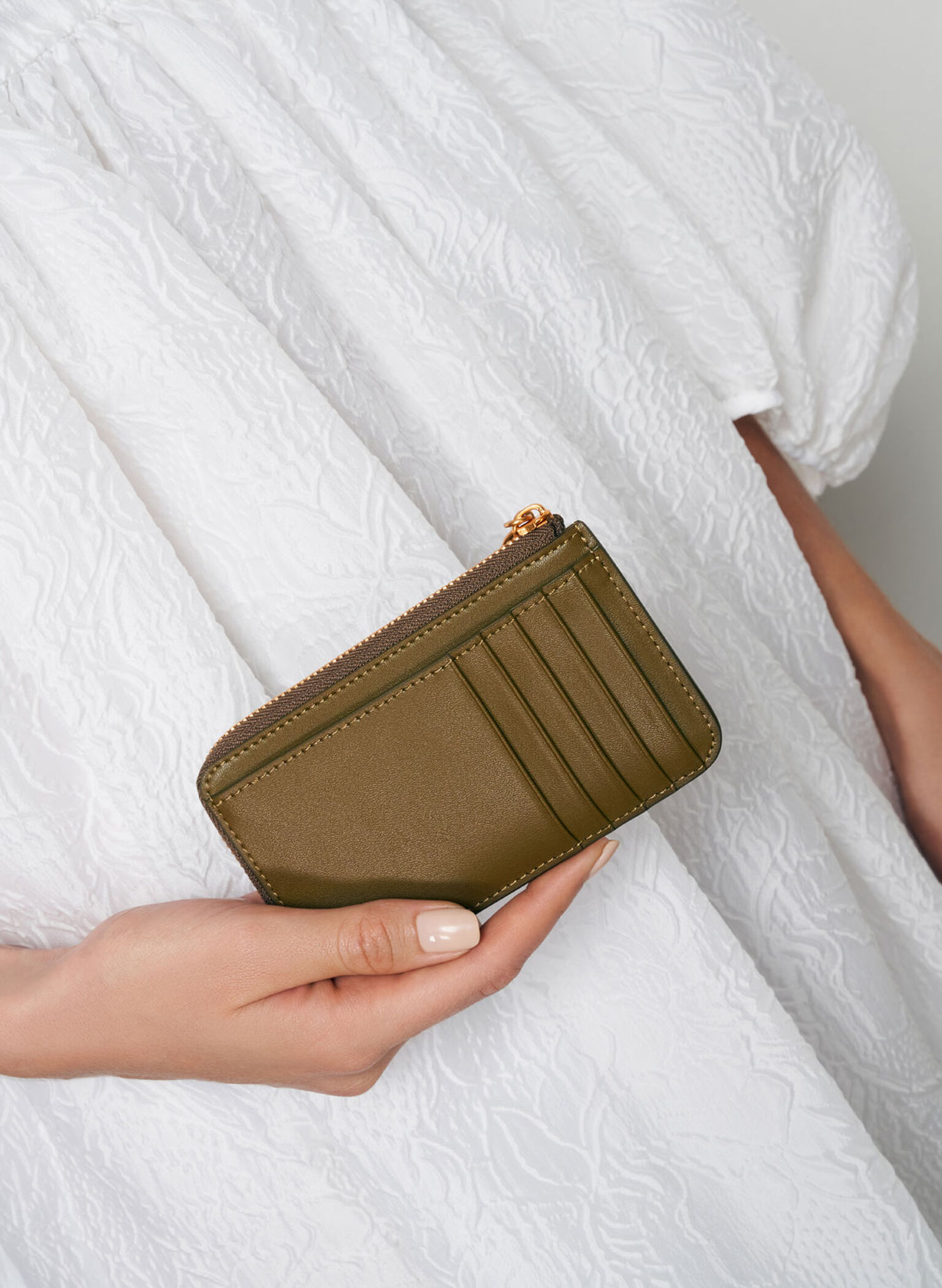 Lane Key Zip-Around Wallet, Olive, hi-res