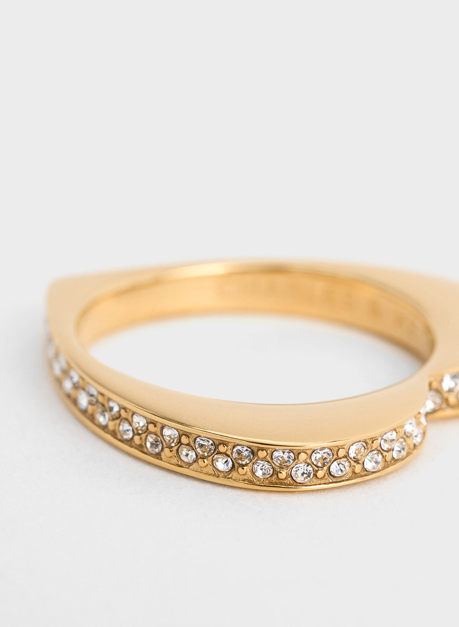 Malorie Crystal Heart Ring, Gold, hi-res