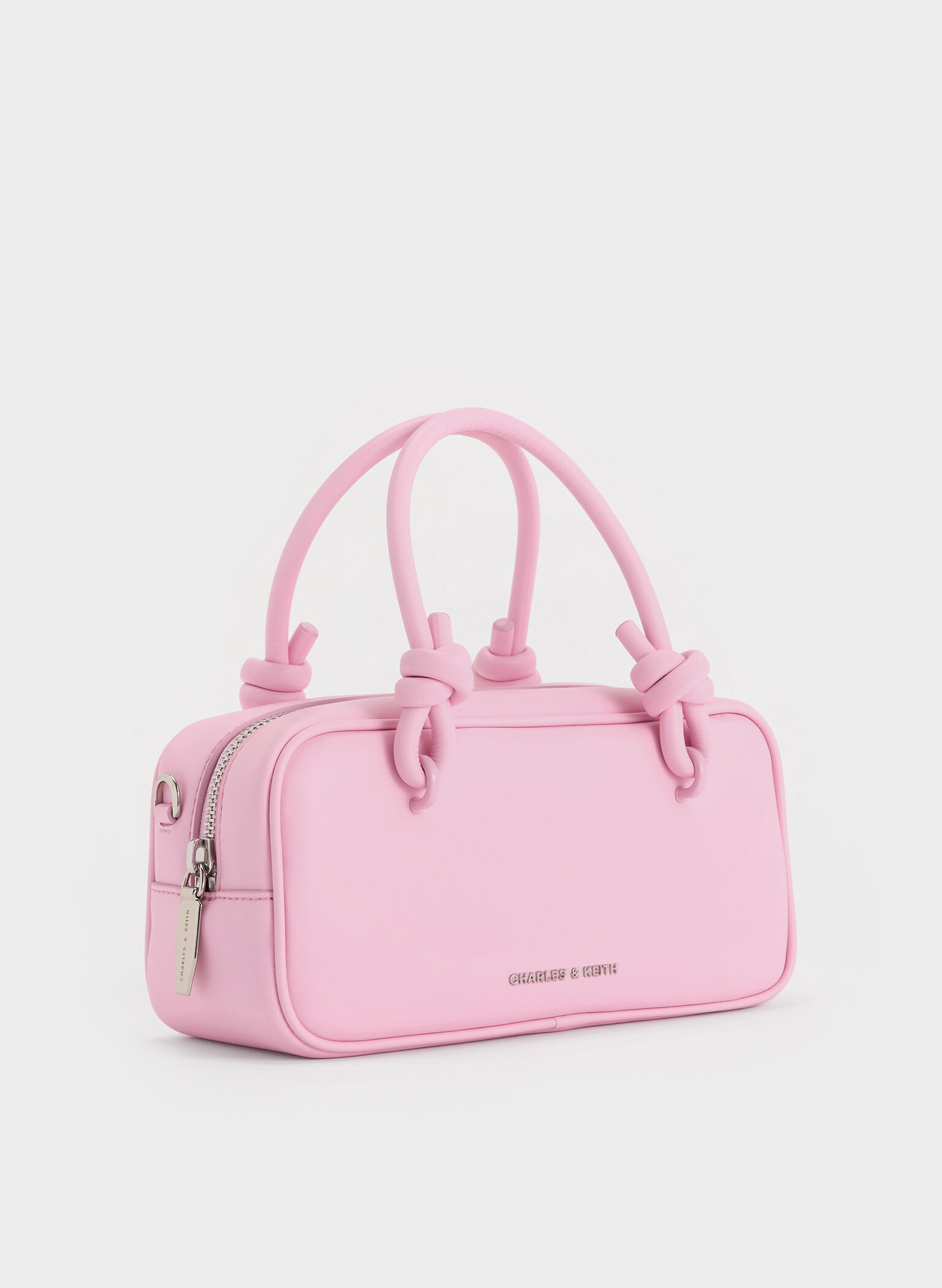Sammie Knotted-Handle Elongated Bag, Bubble Gum Pink, hi-res