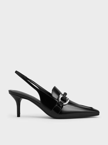 Catelaya Metallic Accent Slingback Pumps, Black Box, hi-res