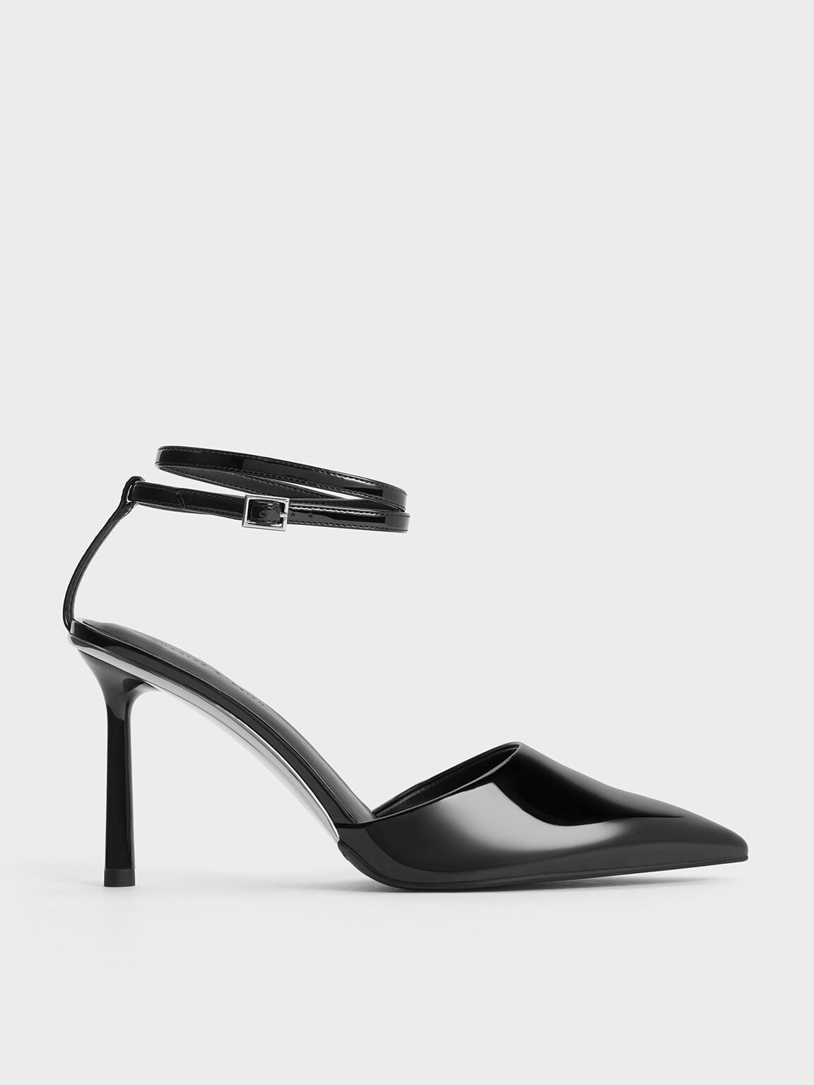 Patent leather pumps sale with ankle strap