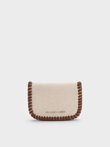 Blume Canvas Braided Chain-Handle Wallet, Taupe Canvas, hi-res