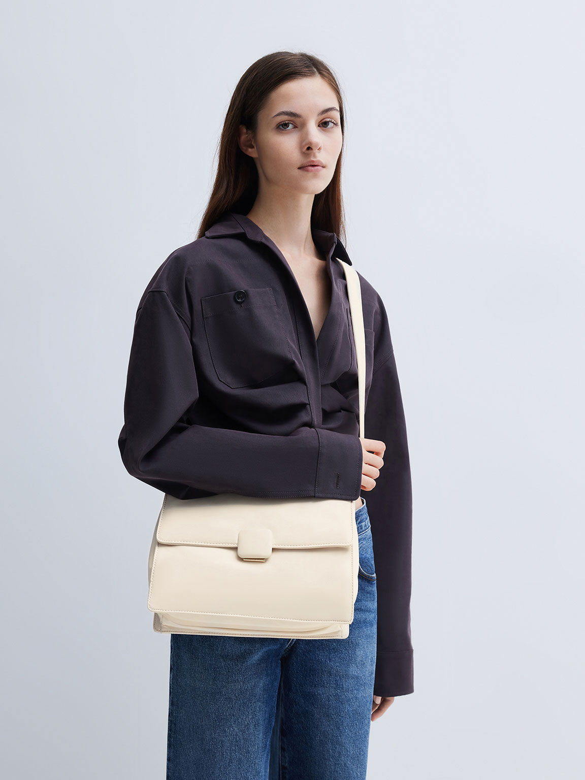 Koa Nylon Crossbody Bag Beige