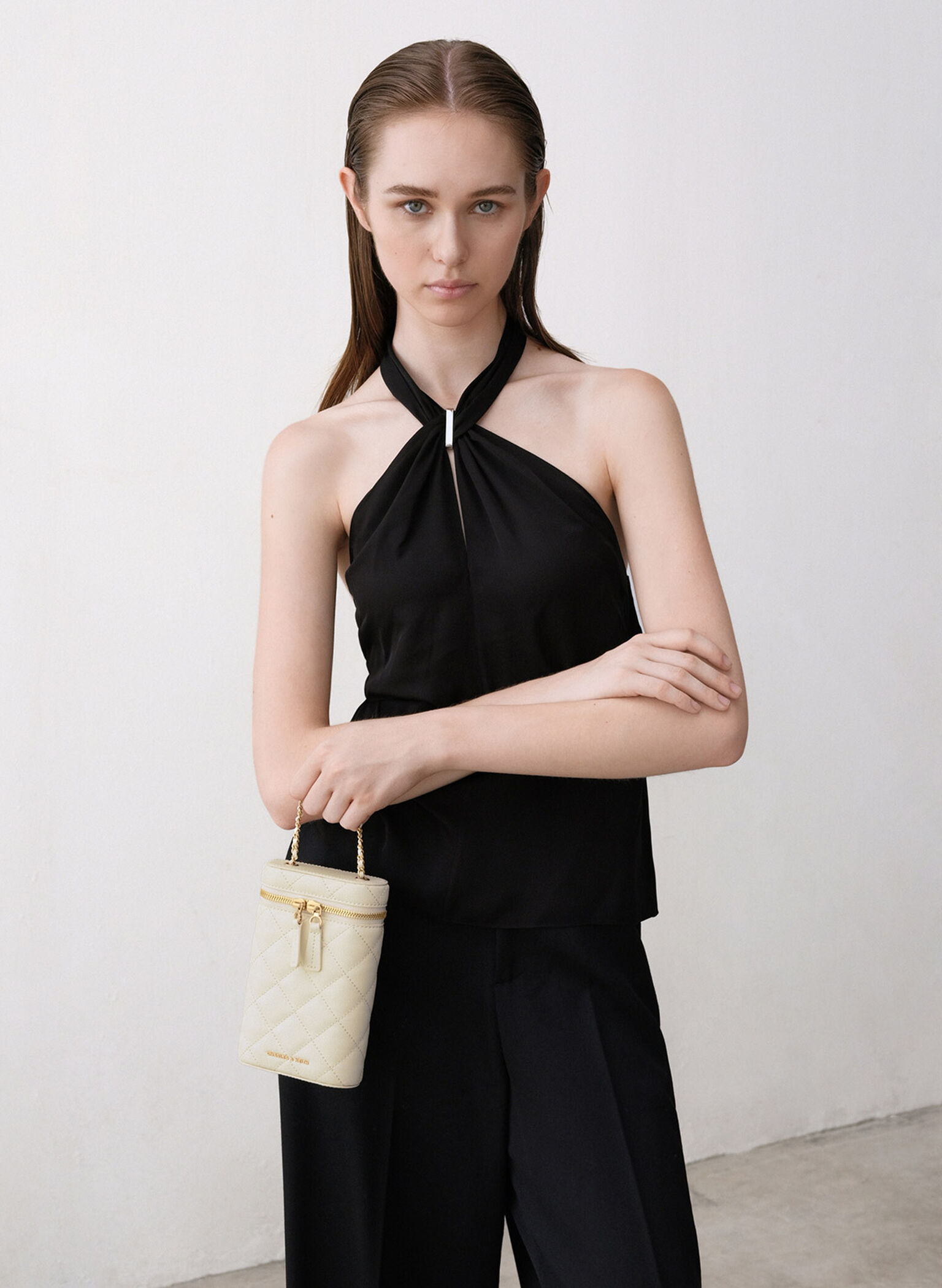 Mini Apfra Quilted Elongated Bag, Cream, hi-res