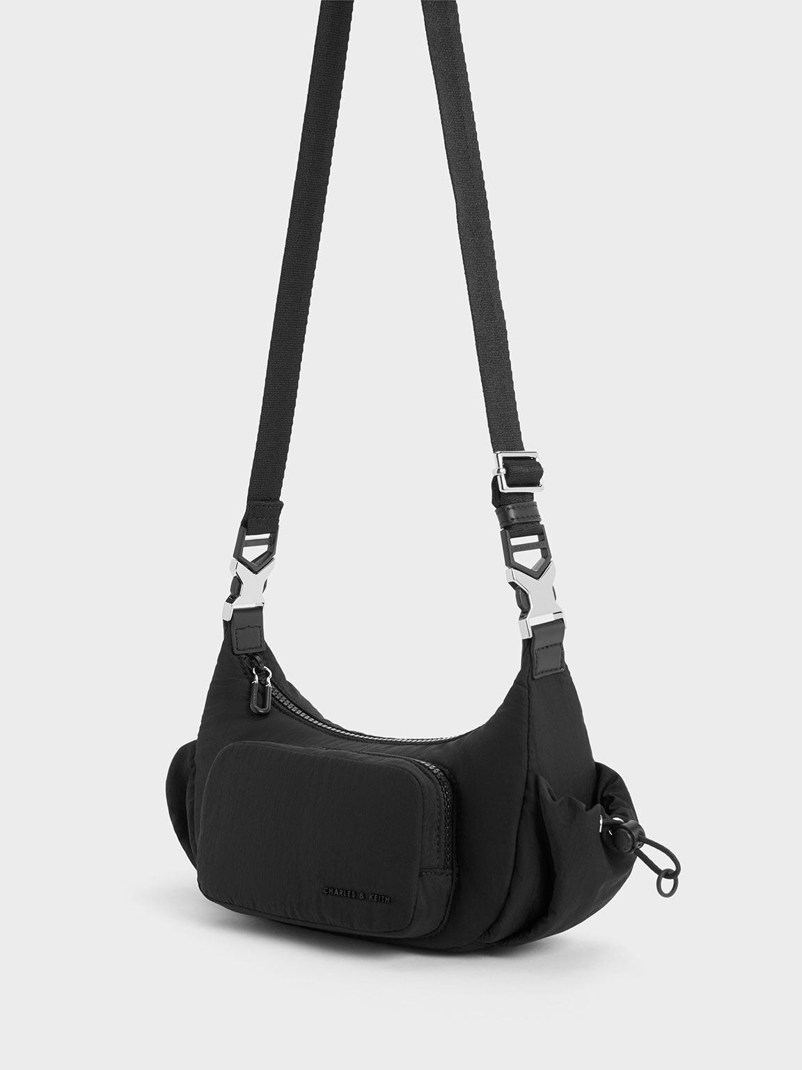 Noir Soleil Nylon Shoulder Bag CHARLES KEITH UK