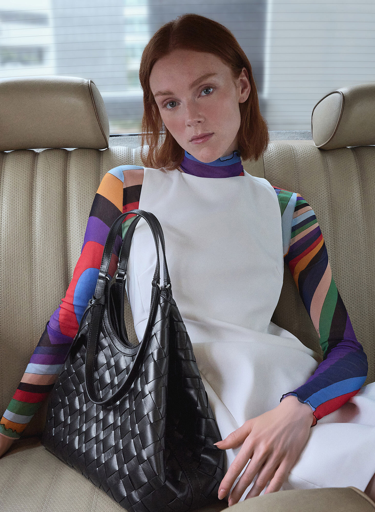 Ivette Woven Tote Bag, Noir, hi-res