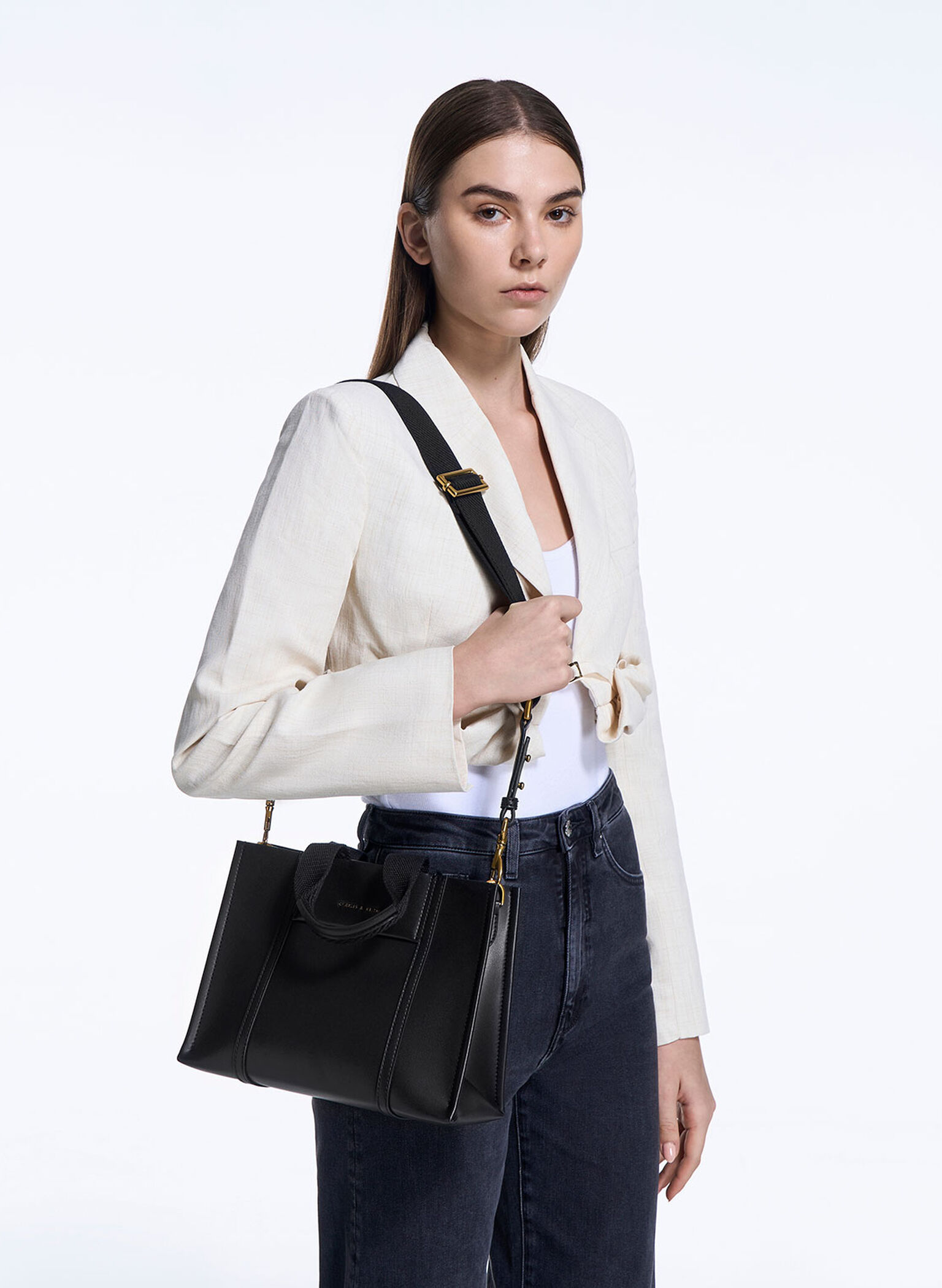 Mini Shalia Tote Bag, Black, hi-res