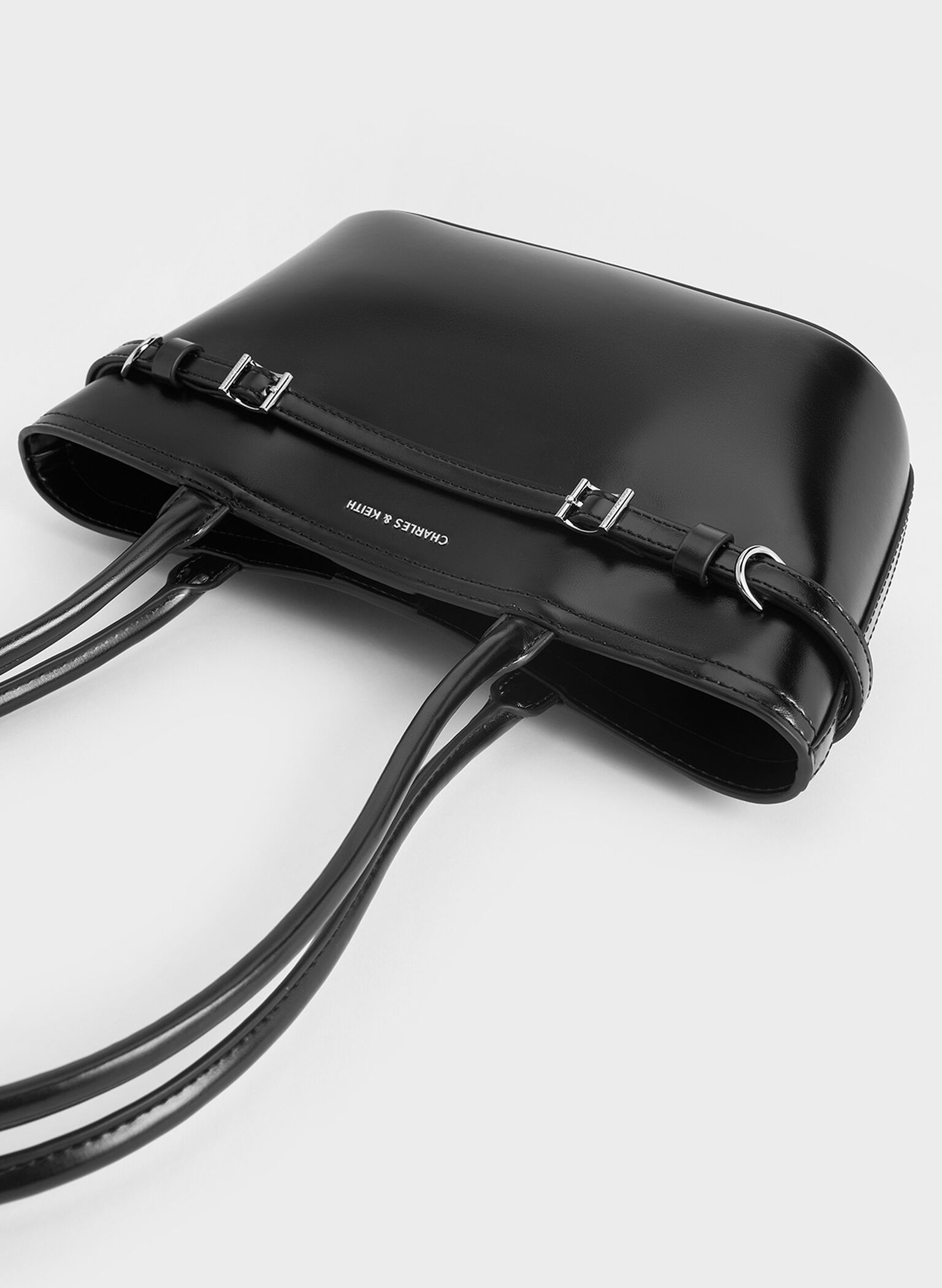 Sloane Elongated-Handle Shoulder Bag, Noir, hi-res