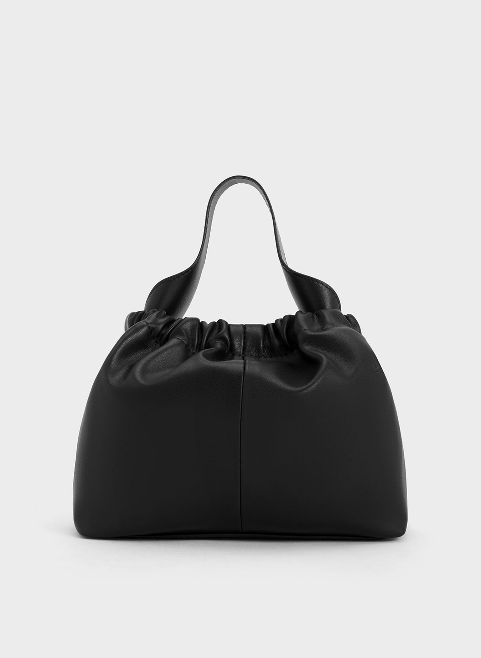 Ally Ruched Slouchy Chain-Handle Bag, Noir, hi-res
