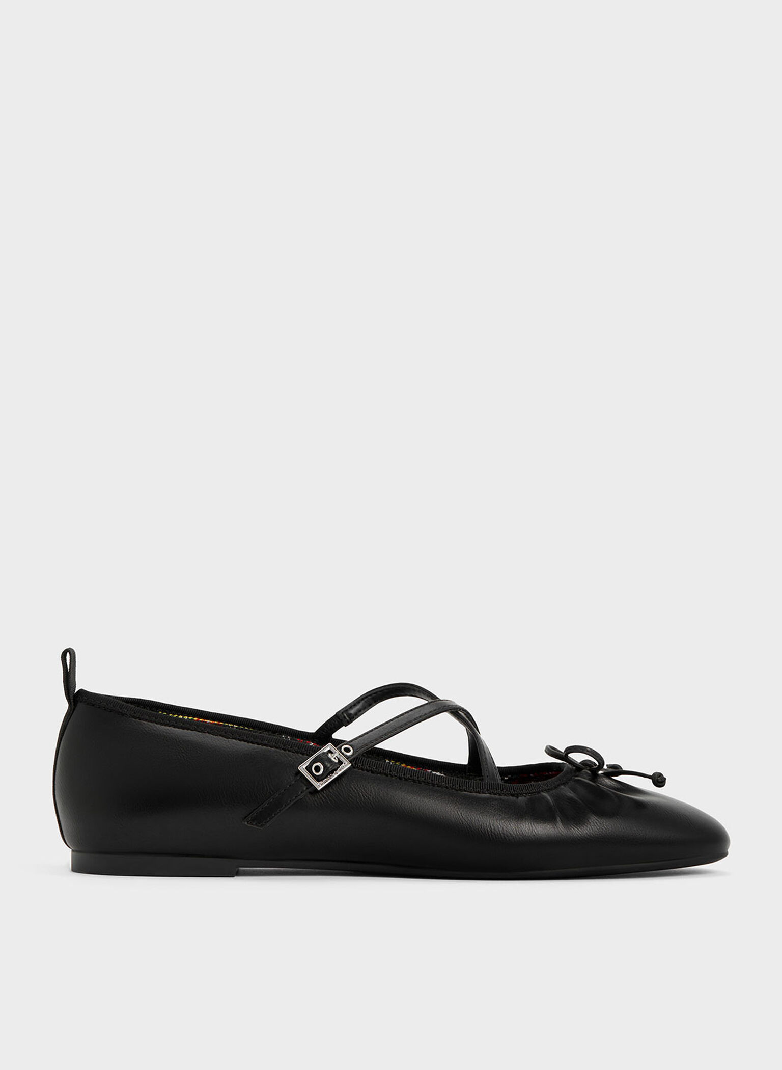 Crossover-Strap Mary Jane Flats, Black, hi-res