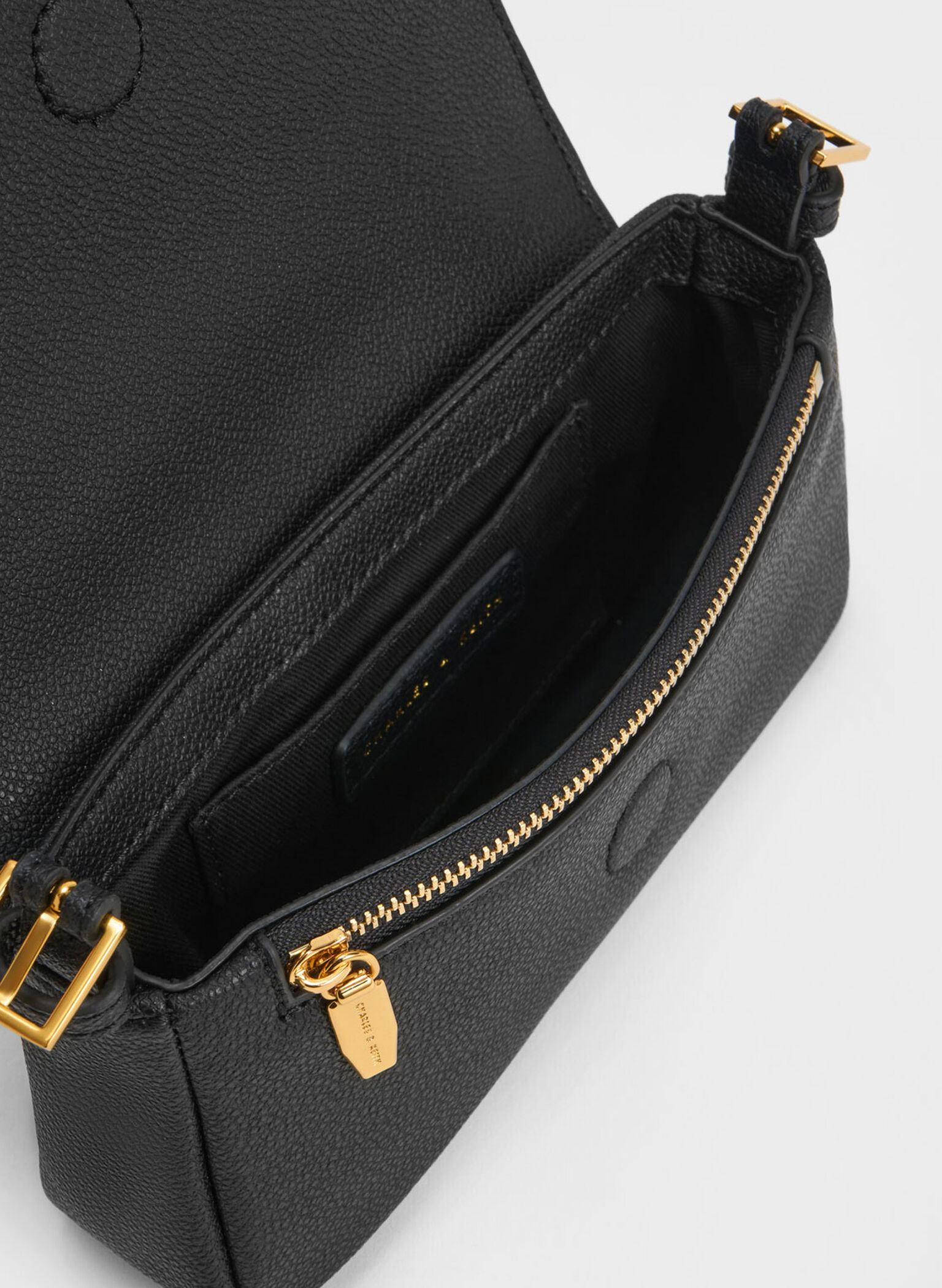 Daki Belted Shoulder Bag, Black, hi-res
