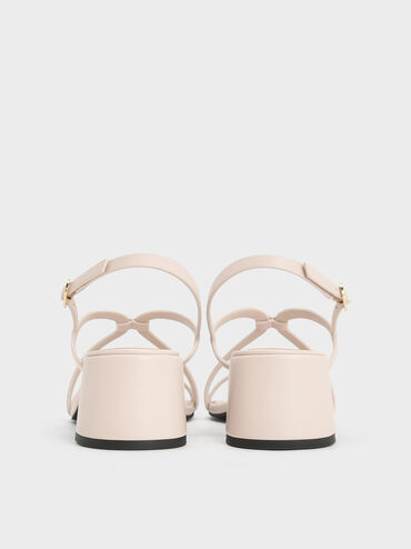 Strappy Block-Heel Slingback Sandals, Cream, hi-res