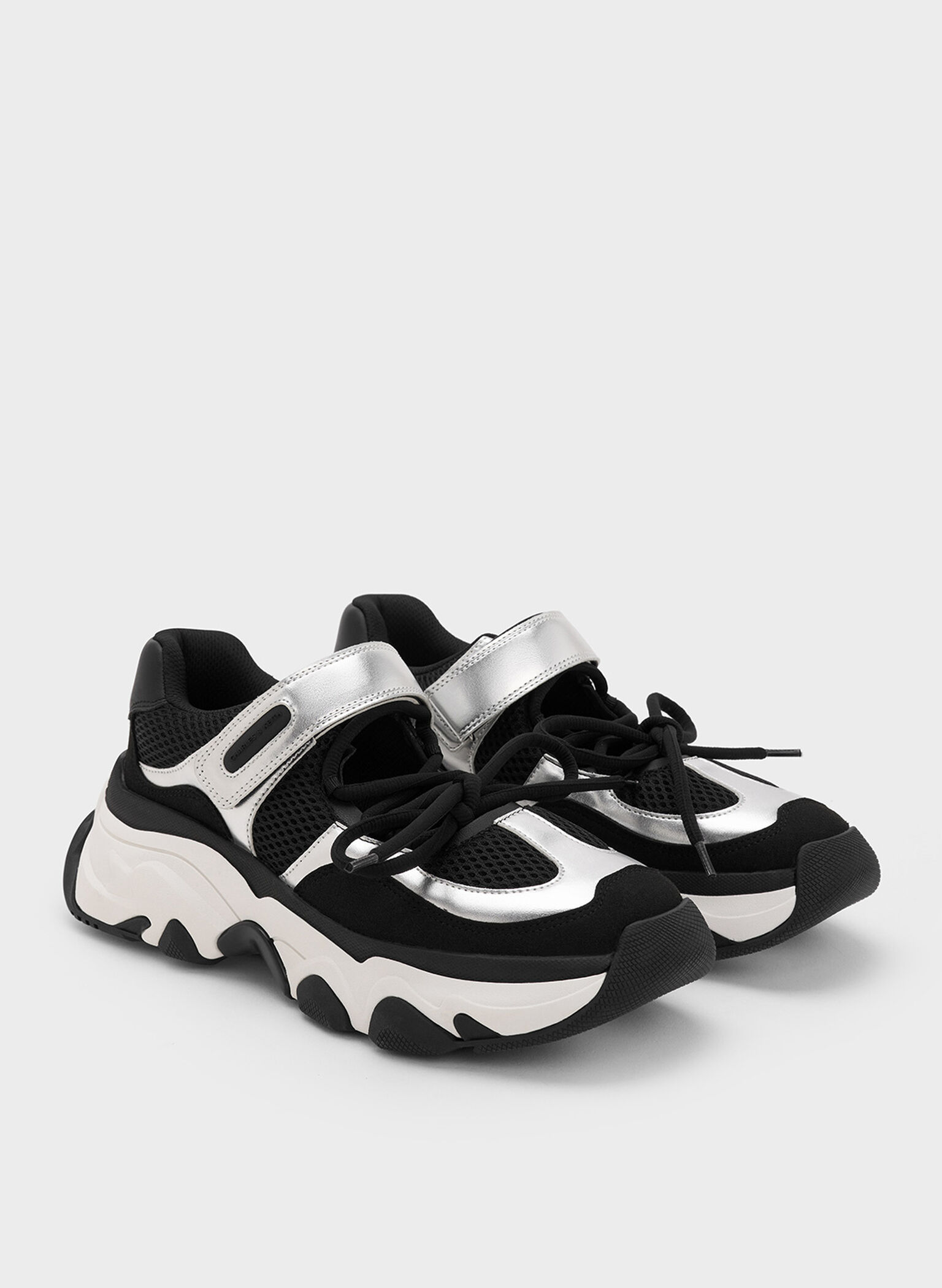 Gaskell Metallic Mesh Mary Jane Sneakers, Black, hi-res
