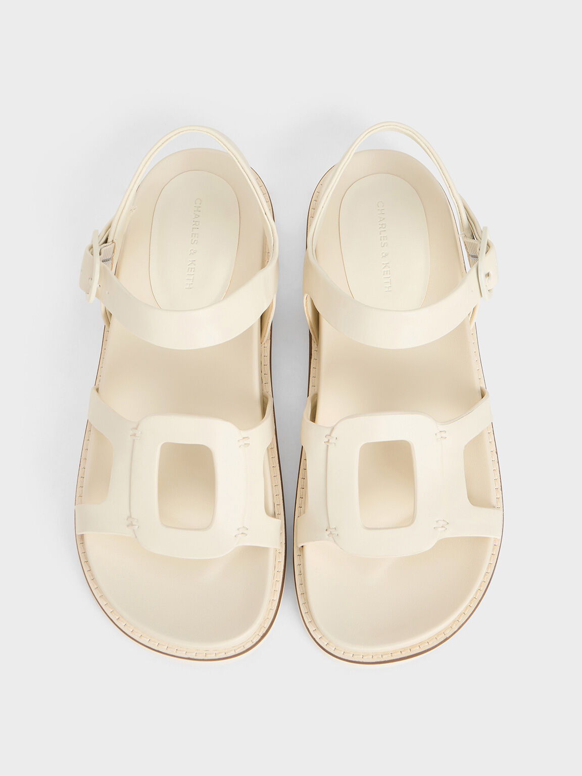 Chalk Easley Cut Out Buckled Sandals CHARLES KEITH UK