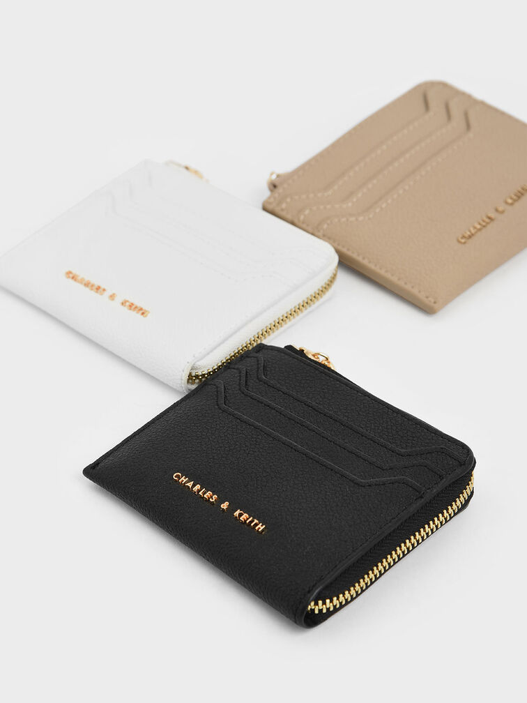 Elodie Multi-Slot Zip Card Holder, Black, hi-res